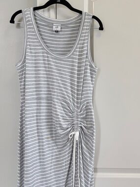 SALE! CAbi 💫 EUC Spring 2021 Easy Stripe Dress, Grey, Size M